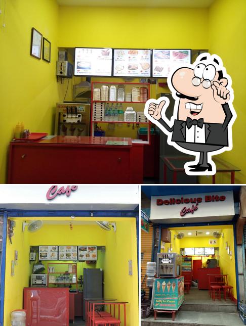 The interior of Delicious Bite continental restaurant Raiganj