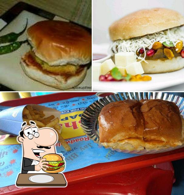 Try out a burger at Jay Bhavani Vadapav