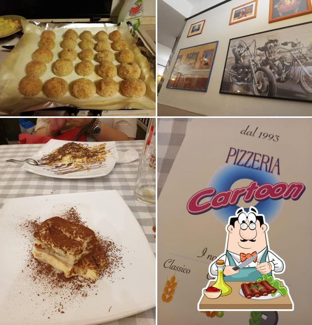 Scegli i un pasto a base di carne a Cartoon Pizzeria