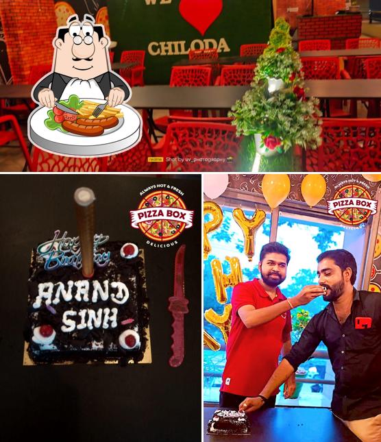 Among different things one can find food and interior at Pizza Box