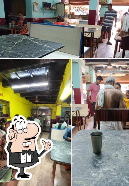 The interior of Raghavendra Veg Restaurant