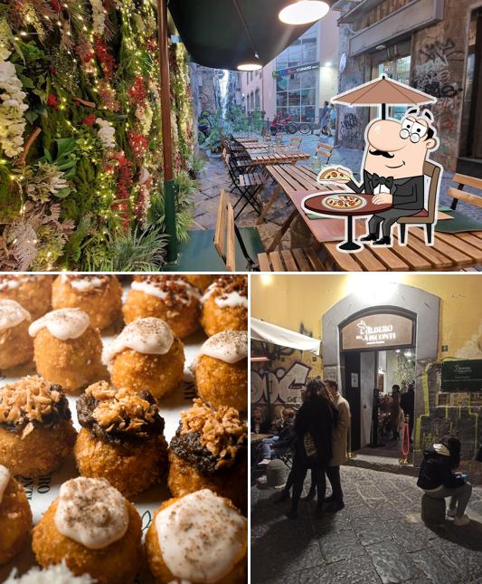 La esterno e cibo del ristorante