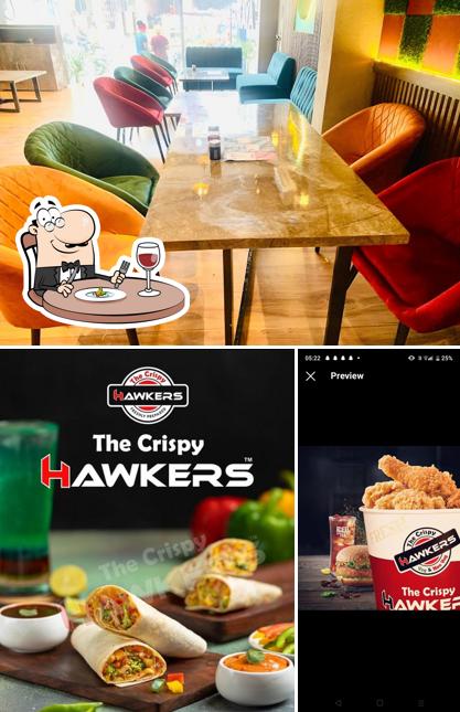 Check out the picture showing food and interior at The Crispy Hawkers Goraya