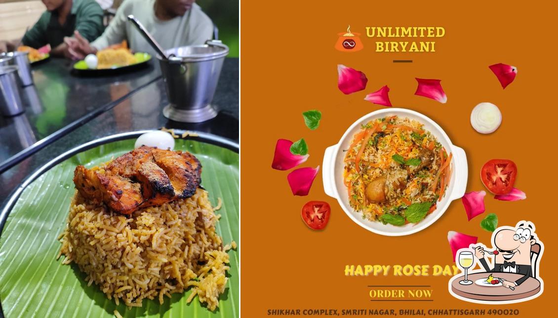 Food at Unlimited Hyderabad Biriyani
