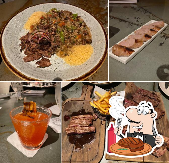 Há uma escolha de pratos para os amantes da carne