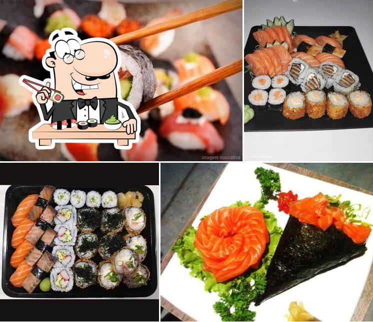 Rolos de sushi são oferecidos por Oishii Temakeria