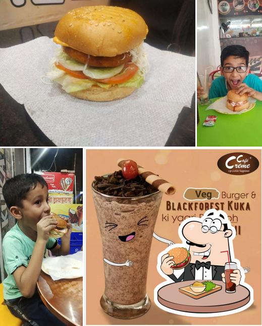 Order a burger at Cafe Creme Sangamner