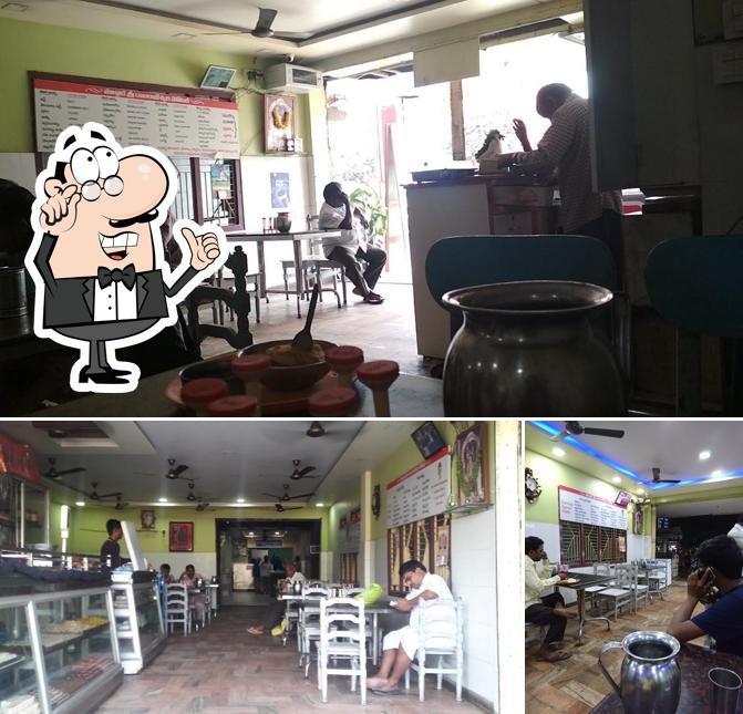 The interior of Palghat Sri Rajarajeshwari Restaurant
