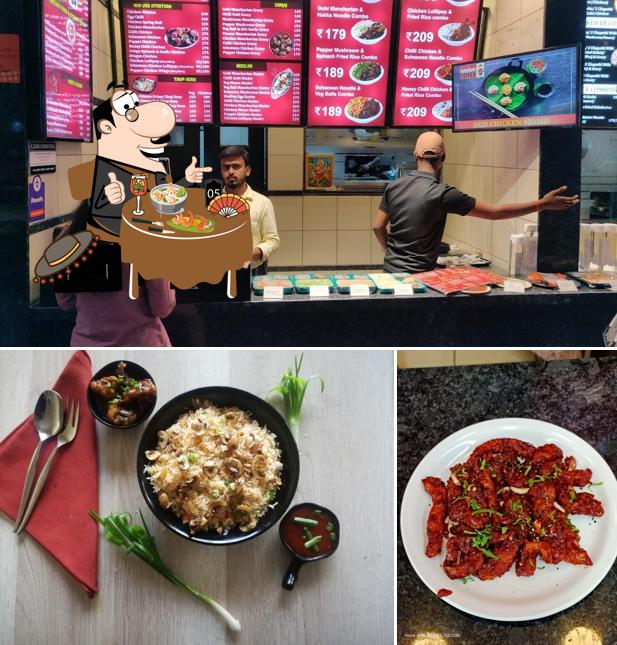 Check out the image depicting food and interior at Shanghai Times