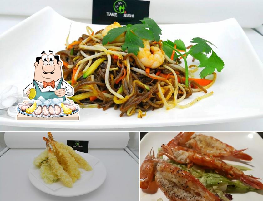 Take Sushi offre un'ampia scelta di prodotti di cucina di mare