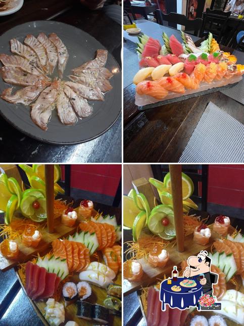 Sashimi em Tsurukame Restaurante