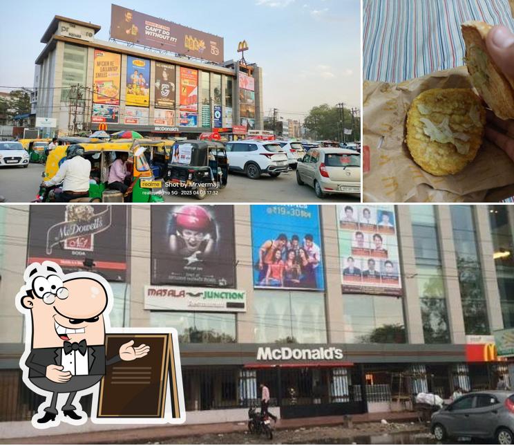 This is the picture depicting exterior and food at McDonald's