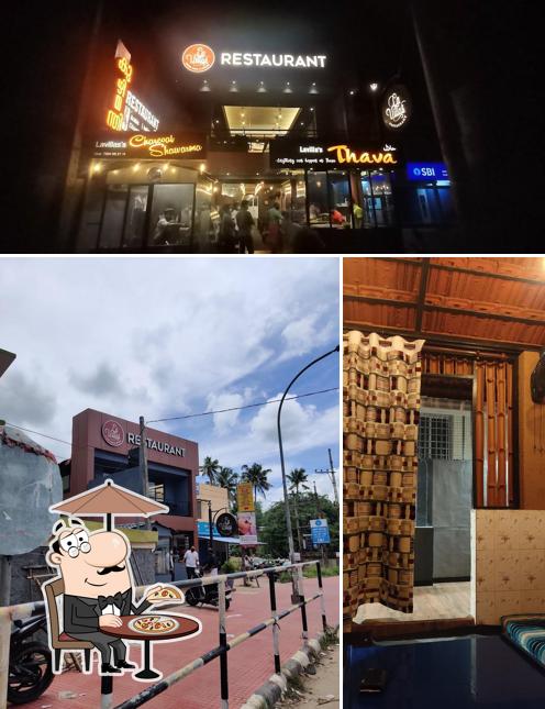 The restaurant's exterior and interior