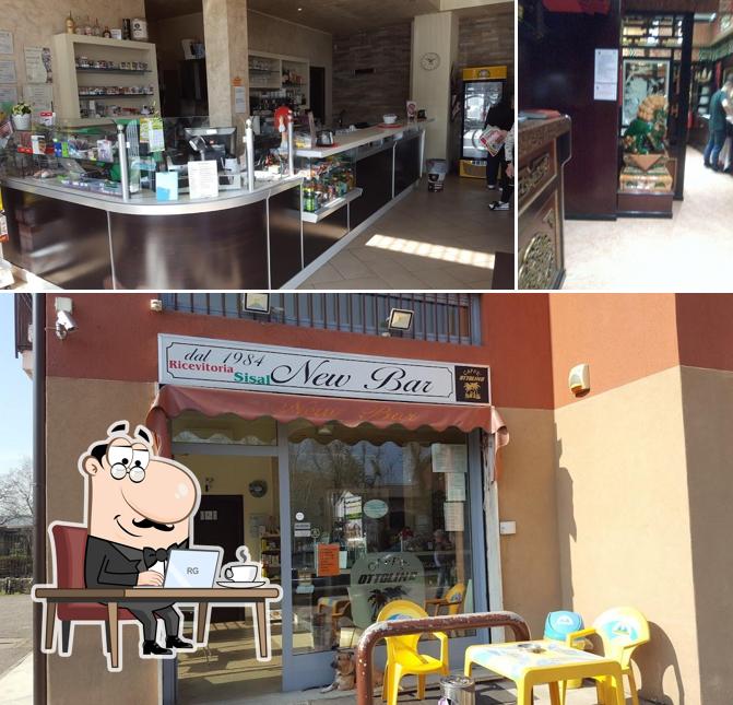Dai un’occhiata alla foto che mostra la interni e cibo di New Bar