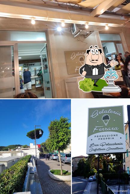 Gelateria Ferrara si caratterizza per la esterno e interni