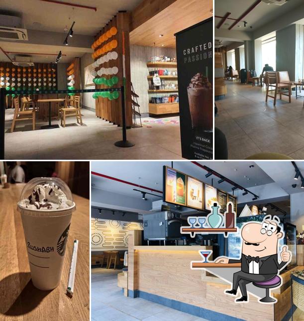 The interior of Starbucks