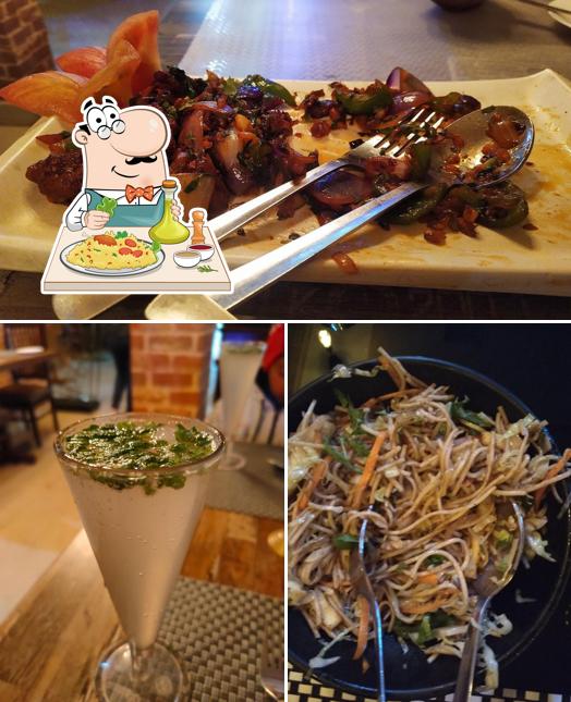 Among different things one can find food and drink at Flavors Family Restaurant