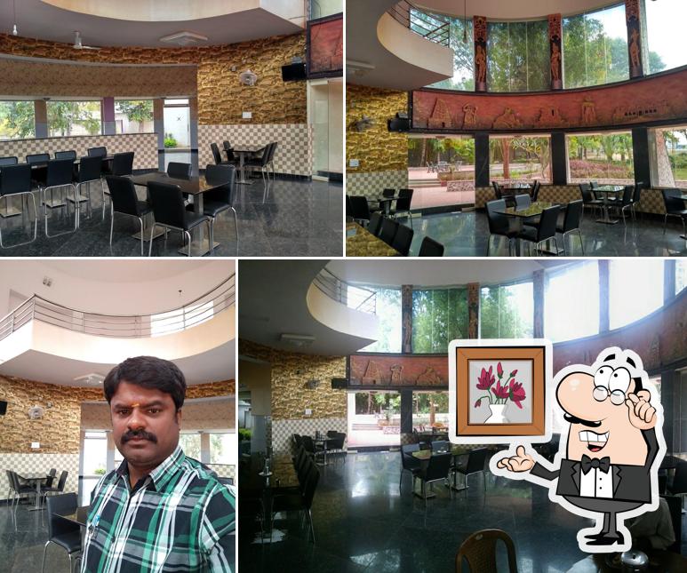 The interior of Hotel Mayur Pavithra Yediyur