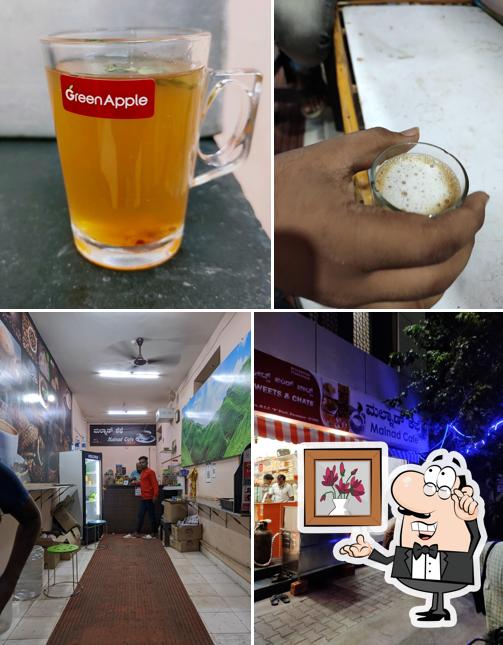 The picture of interior and drink at Malnad Cafe