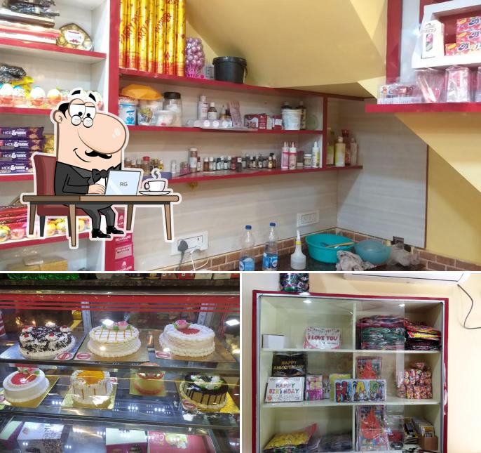 Take a seat at one of the tables at Sreebhumi Bakes