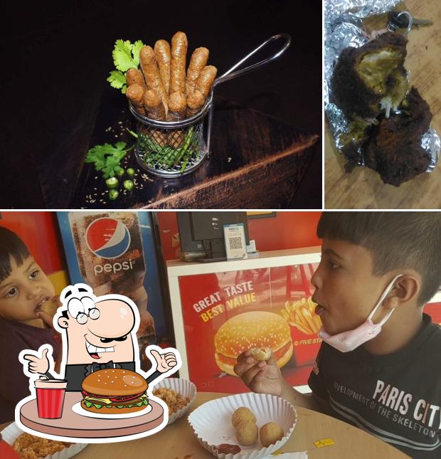 Get a burger at FIVE STAR CHICKEN