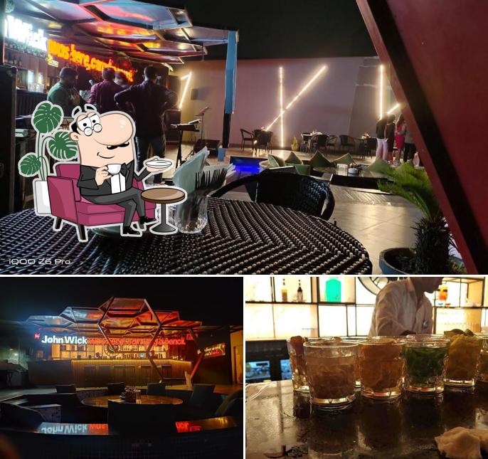 The interior of Lights Out - Lounge & Roofpark