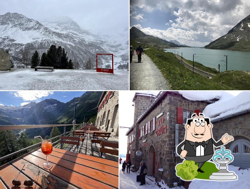 Goditi la vista dall'area esterna di Alp Grüm