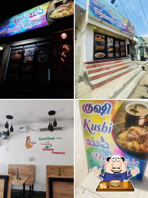 Among various things one can find food and drink at KUSHI HYDERABAD BRIYANI