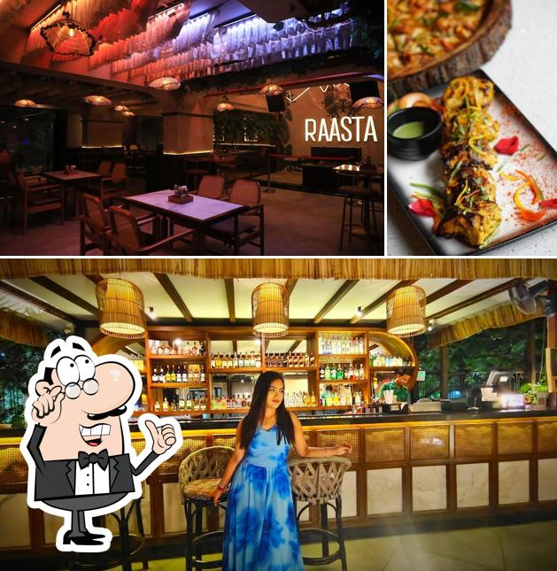 Among different things one can find interior and food at Raasta Kolkata