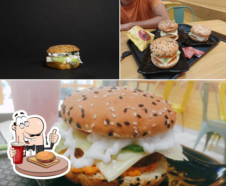 Order a burger at Big Belly Burger