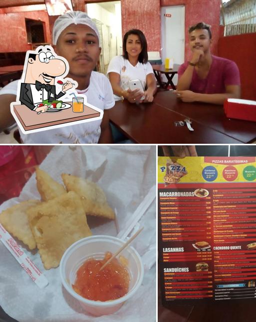 Entre diferentes coisas, comida e interior podem ser encontrados no Pizza Bar Filipinho