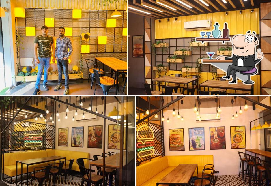 The interior of The Burger Bros