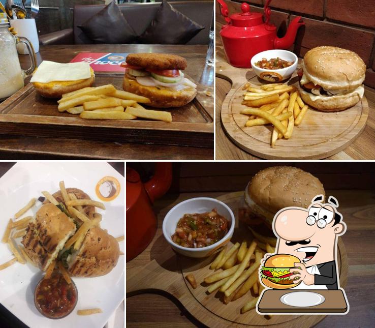 Order a burger at The Chocolate Room