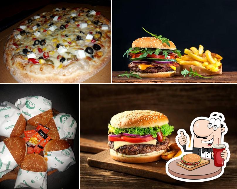 Get a burger at BarBieCorn Pizza