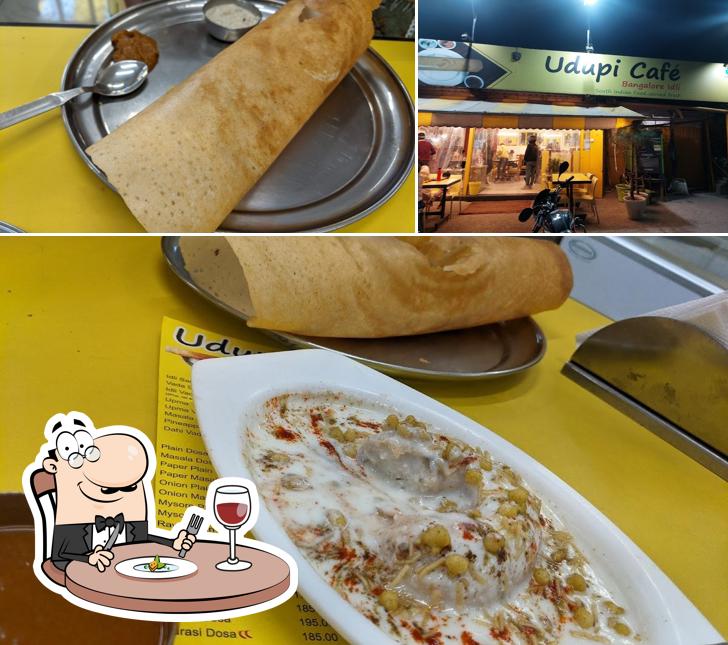 Take a look at the image displaying food and interior at Udupi Café Bangalore Idli