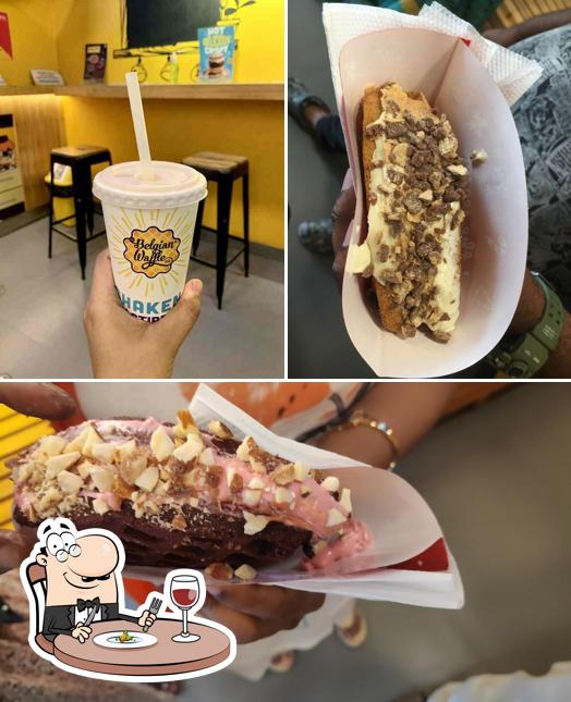 Take a look at the picture depicting food and beverage at The Belgian Waffle Co