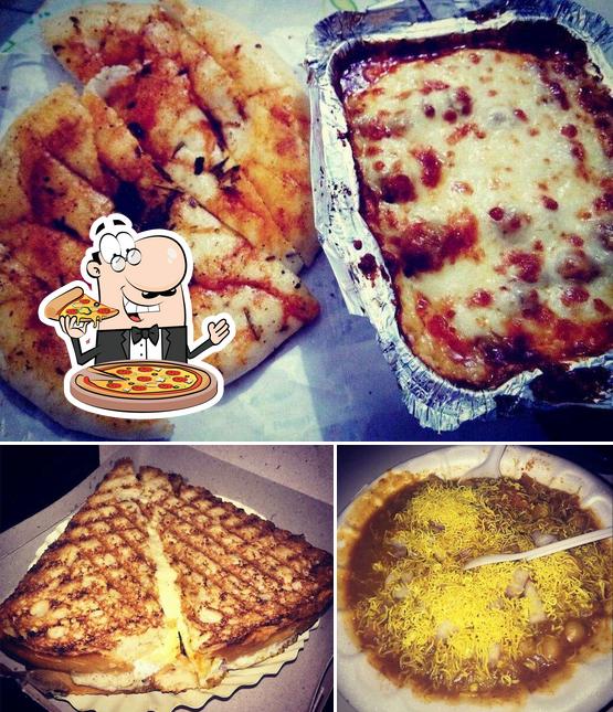 Get pizza at Sri Radhe Ice Cream Chills and Thrills