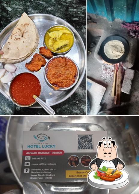 The photo of Hotel Lucky’s food and interior