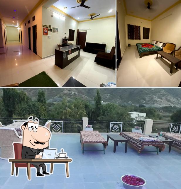 The interior of Hotel Galaxy Inn Pushkar