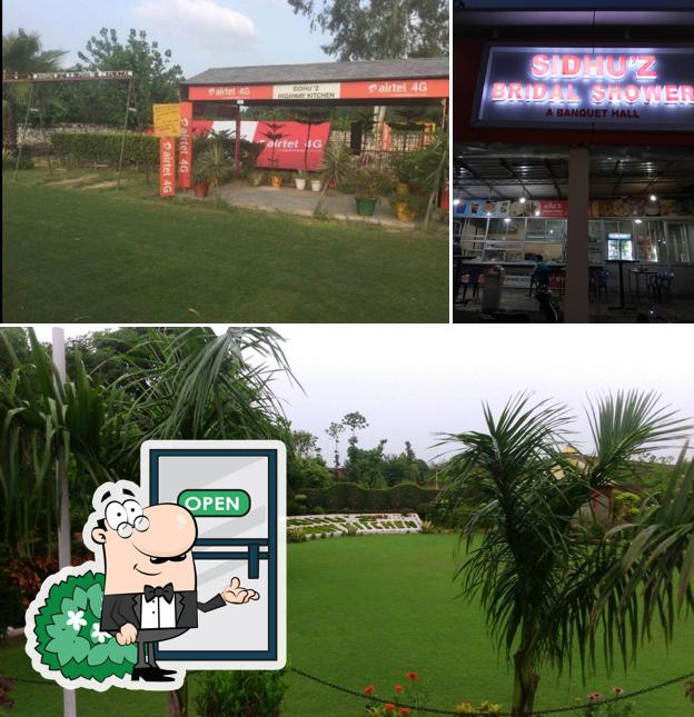 Check out the outside part of Sidhu'z Highway Kitchen Best Vegetarian Restaurant, Banquet Hall, Family Dhaba, Kitty And Birthday Parties In Ludhiana