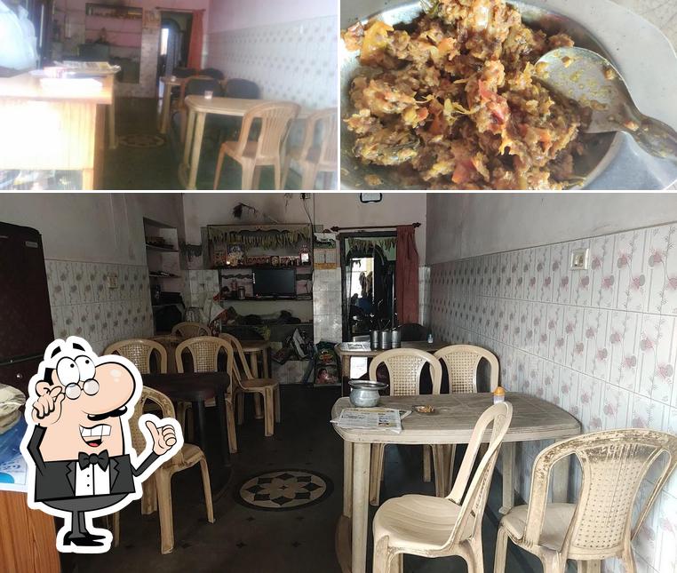 Check out the image displaying interior and pizza at Sri Venkateshwara Hotel