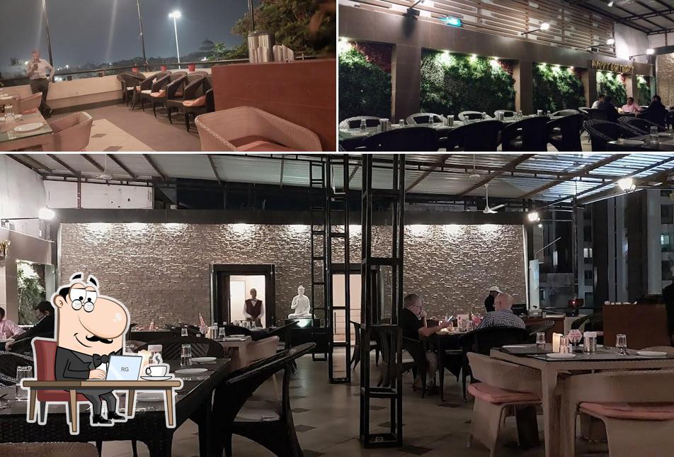 The interior of 360 The Rooftop Restaurant