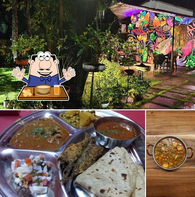 The photo of food and exterior at Garden Bar Restaurant