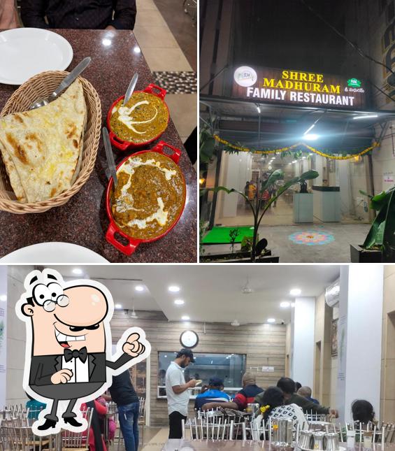 This is the picture displaying interior and food at Shree madhuram family restaurant