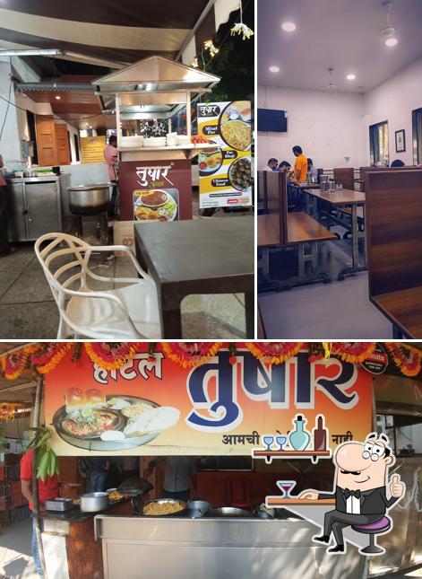 The restaurant's interior and dining table