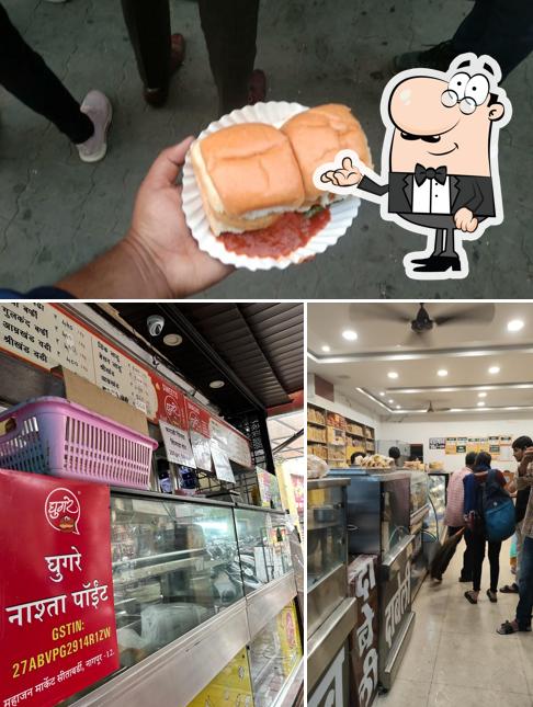 The picture of interior and food at Ghugare Nasta Point