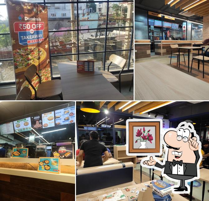 The interior of Domino's Pizza Balaji Nagar, Tiruchirappalli