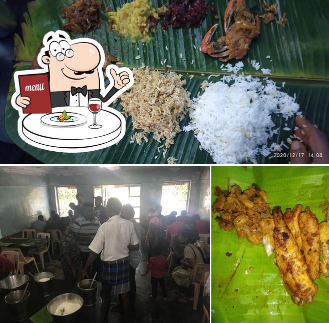 Take a look at the photo showing food and interior at Dhanalakshmi restaurant