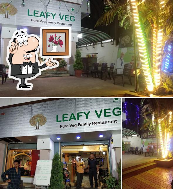 The interior of Leafy Veg & Non-Veg Bar Restaurant
