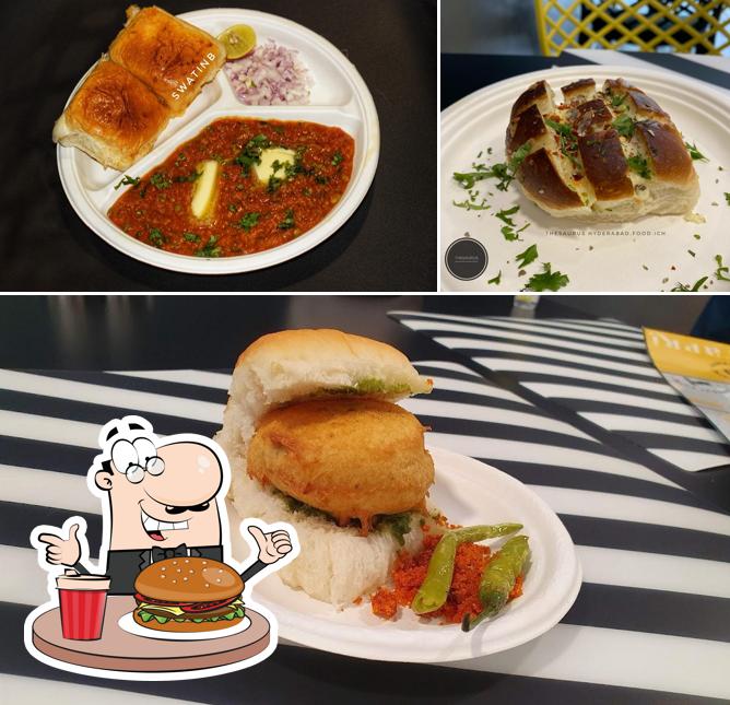 Get a burger at Bambai Tapri